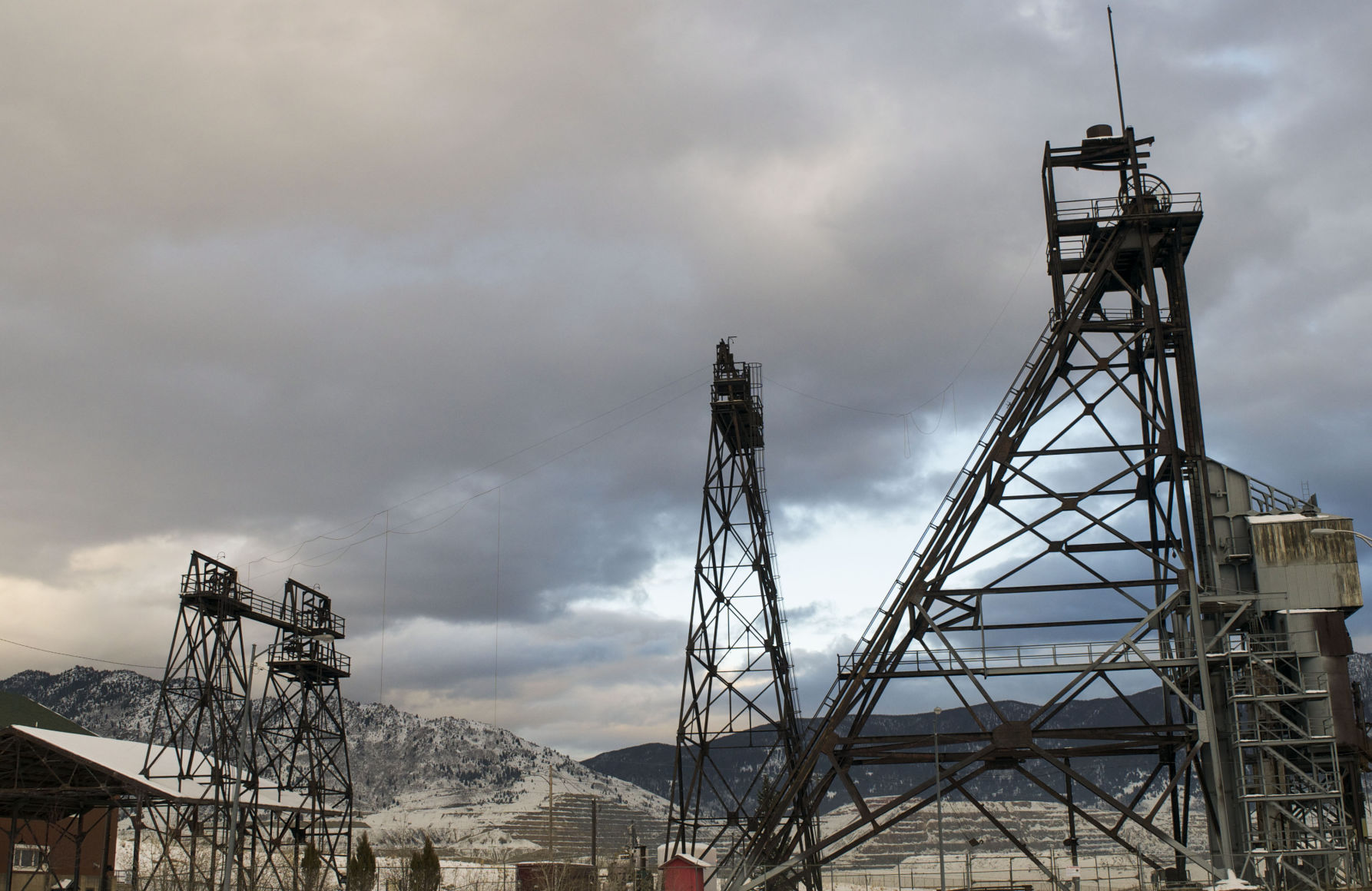 Many headframes dot the skyline